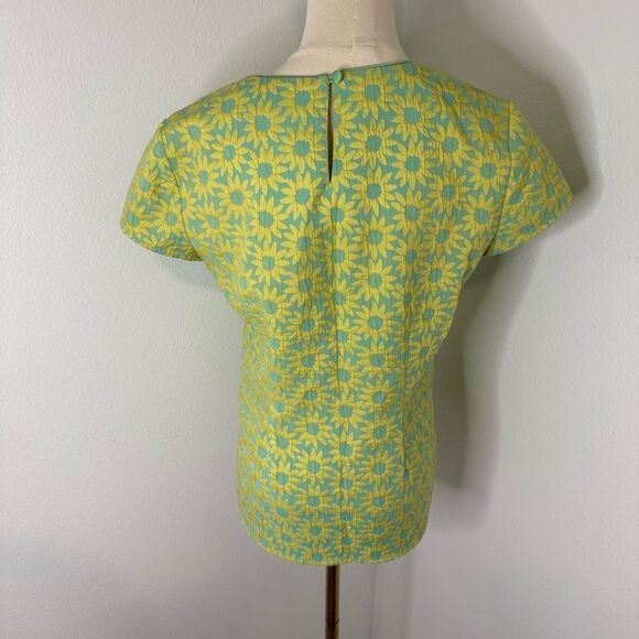 [Boden] Sunflower Patterned Green and Yellow Blouse - Size 6 - Picture 5 of 5